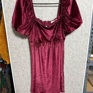 Altar'd State Rich Burgundy Velvet Dress